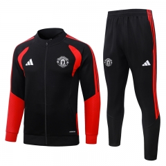26-27 Manchester United Black&Red Thailand Soccer Jacket Uniform-815