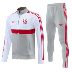 26-27 Liverpool Grey&White Thailand Soccer Jacket Uniform-4627