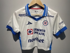 26-27 Cruz Azul Away White Women Navel Revealing Style Soccer Jersey-6400