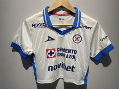 26-27 Cruz Azul Away White Women Navel Revealing Style Soccer Jersey-6400
