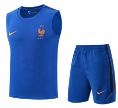 26-27 France Blue Thailand Training Soccer Vest Uniform-418