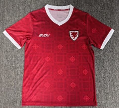 (S-4XL) 26-27 Wales Home Red Thailand Soccer Jersey AAA