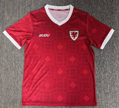 (S-4XL) 26-27 Wales Home Red Thailand Soccer Jersey AAA