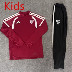 26-27 Sevilla Wine Red Kids/Youth Soccer Tracksuit-4692