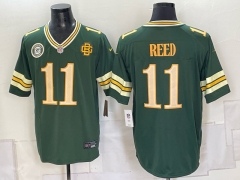 (Logo 3) Green Bay Packers 5 Generations Green #11 NFL Jersey-0840