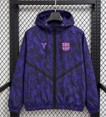 (S-3XL) 26-27 Barcelona Purple Thailand Trench Coat With Hat-6032