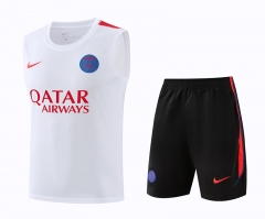 26-27 PSG White Thailand Training Soccer Vest Uniform-418