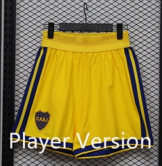 (S-3XL) Player Version 26-27 Boca Juniors Away Yellow Thailand Soccer Shorts-888