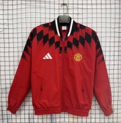 26-27 Manchester United Red&Black Thailand Trench Coat-1020
