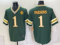 Green Bay Packers 5 Generations Green #1 NFL Jersey-0840