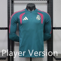 (S-3XL) Player Version 26-27 Real Madrid Dark Green LS Tracksuit Top-888