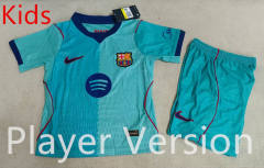 Player Version 26-27 Barcelona 2nd Away Laker Green Kids/Youth Soccer Uniform-1794