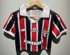 26-27 Sao Paulo Futebol Home Red&Black Women Navel Revealing Style Soccer Jersey-6400