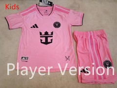 Player Version 26-27 Inter Miami CF Home Pink Kids/Youth Soccer Uniform-1794