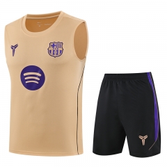 26-27 Barcelona Muddy Yellow Thailand Soccer Training Vest Uniform-418