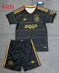 26-27 Ajax Away Black Kid/Youth Soccer Uniform-4247