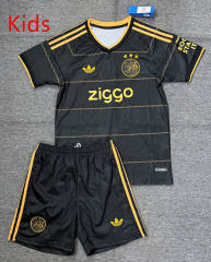 26-27 Ajax Away Black Kid/Youth Soccer Uniform-4247