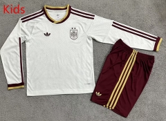 26-27 2 Stars Spain Away White Kids/Youth LS Soccer Uniform-7998