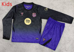 26-27 Barcelona Away Black&Purple Kids/Youth LS Soccer Uniform-7209