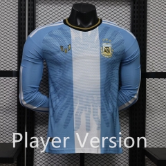 (S-4XL) Player Version 26-27 Commemorative Edition Argentina Blue&White LS Thailand Soccer Jersey AAA-9380