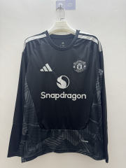 (S-4XL) 26-27 Manchester United Goalkeeper Black LS Thailand Soccer Jersey AAA-9268