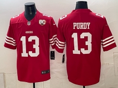 (Logo 1) San Francisco 49ers Red #13 NFL Jersey-0840