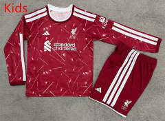 26-27 Liverpool Home Red Kids/Youth LS Soccer Uniform-7209