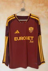 26-27 Roma Home Red LS Thailand Soccer Jersey AAA-2483