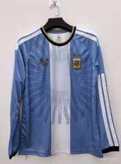 (S-4XL) 26-27 Special Version Argentina Blue and White LS Thailand Soccer Jersey AAA-3685