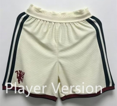 Player Version 26-27 Manchester United 2nd Away Beige Thailand Soccer Shorts-6149