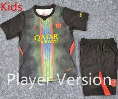 Player Version 26-27 Paris 2nd Away Black Kids/Youth Soccer Uniform-0440