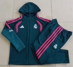 26-27 Real Madrid Dark Green Thailand Soccer Jacket Uniform With Hat-815