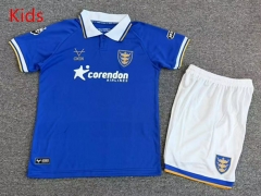 26-27 Hull City 2nd Away Blue Kids/Youth Soccer Uniform-7809
