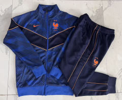 26-27 France Blue Ink jet Thailand Soccer Jacket Uniform-815