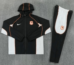 26-27 Chelsea Black Thailand Soccer Trench Coat Uniform With Hat-2315