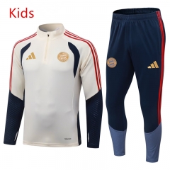 26-27 Bayern München Beige Kids/Youth Soccer Tracksuit-0199