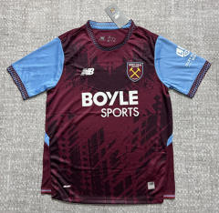 ( S-4XL ) 26-27 Correct Version West Ham United Home Dark Red Thailand Soccer Jersey AAA-6723