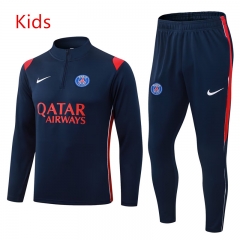 26-27 PSG Royal Blue Kids/Youth Soccer Tracksuit-0199