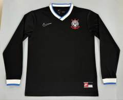 (S-4XL) 26-27 Corinthians Black LS Thailand Soccer Jersey AAA-5668
