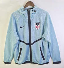 (S-3XL) 2026 USA Home Light Blue Pre-match Soccer Jakcet-811