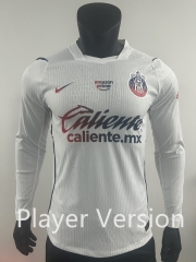 Player Version 26-27 Deportivo Guadalajara Away White LS Thailand Soccer Jersey AAA-0871