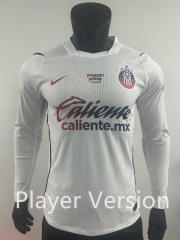 Player Version 26-27 Deportivo Guadalajara Away White LS Thailand Soccer Jersey AAA-0871
