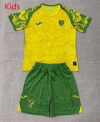 26-27 Norwich City Home Yellow Kids/Youth Soccer Uniform-AY