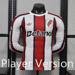 (S-3XL) Player Version 26-27 CA River Plate Away Red&White LS Thailand Soccer Jersey AAA-888