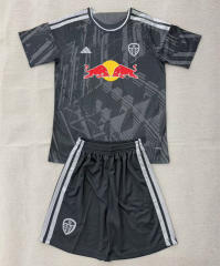 26-27 Leeds United Goalkeeper Black Soccer Uniform-AY