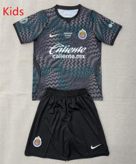 26-27 Deportivo Guadalajara Goalkeeper Black Kid/Youth Soccer Uniform-AY