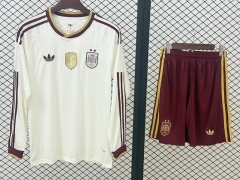 With Patch 26-27 2 Stars Spain Away White LS Soccer Uniform-709