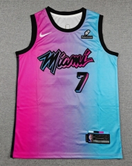 City Edition Miami Heat Pink&Blue #7 NBA Jersey-1380