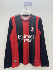 (S-4XL) 26-27 AC Milan Home Red&Black LS Thailand Soccer Jersey AAA-9268