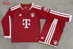 26-27 Bayern München Home Red Kids/Youth LS Soccer Uniform-7998